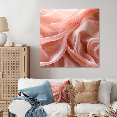 Impression sur toile Smooth Pink Elegant Minimal Glam Wave I - Abstract Shapes