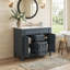 Meuble-lavabo de salle de bain 36 po avec lavabo supérieur, armoire de rangement moderne avec 2 portes à fermeture douce et meuble-lavabo simple-673147345-673147346