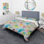 Multicolore feuille tropicale - ensemble de housse de couette abstrait - microfibre de polyester-1960773641