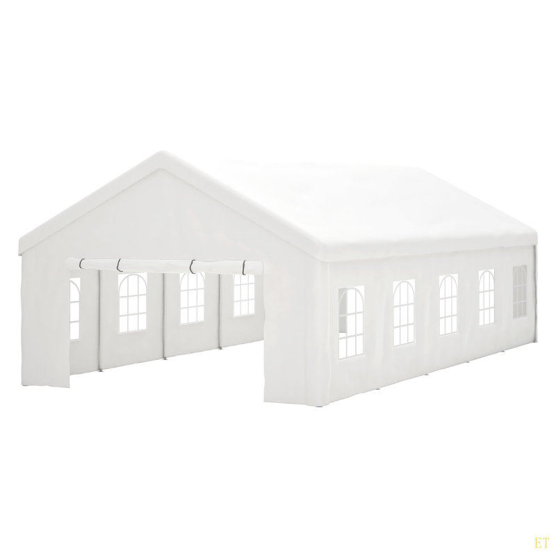 Tente de réception 16 x 32 pi robuste, grand abri pour événement de mariage avec 3 sacs de rangement et parois latérales amovibles