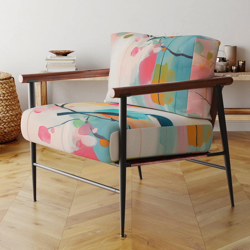 Chaise d'appoint Bird, Brown Round Arms