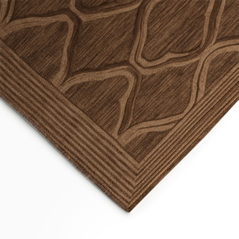 Tapis brun intérieur et extérieur Trellis, Rectangle 5 pi x 7 pi
