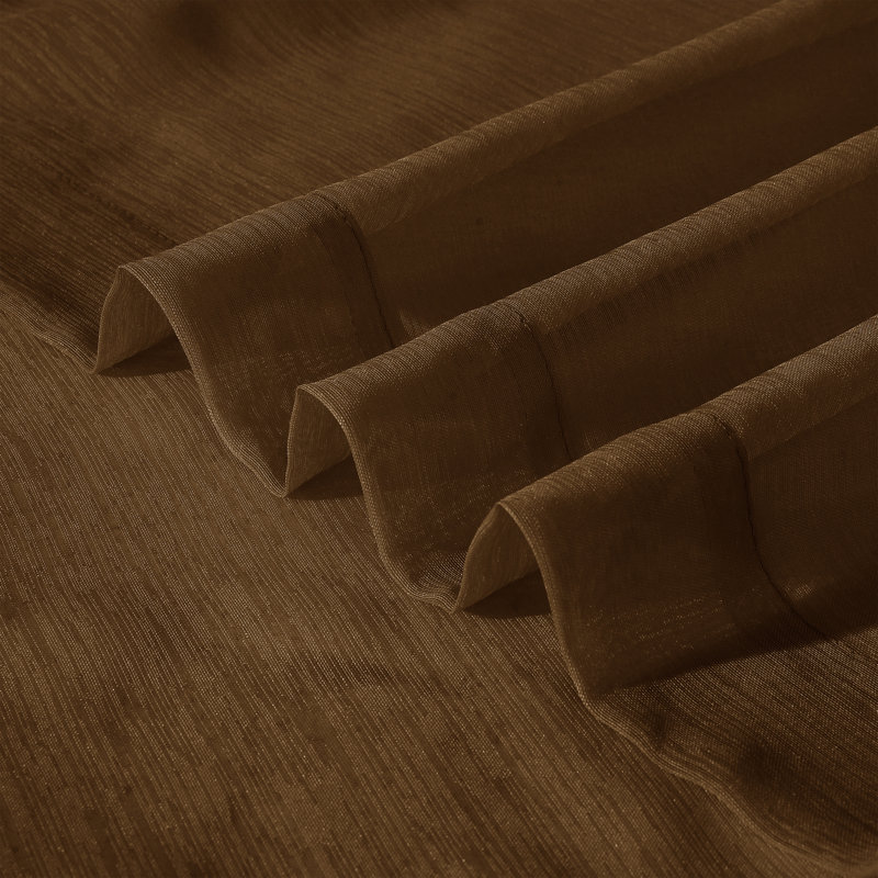Makeira Semi Sheer Curtain Pair, Chocolate, 2 Panels
