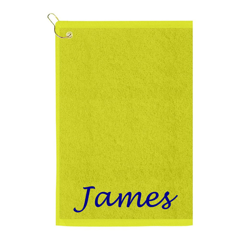 Cotton Embroidered Golf Towels Kitchen Towel, Lime Green, Yes
