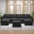 BOX MODULE STO SOFA 116'' 7 Piece Upholstered Modular Sectional Sofa with Storage