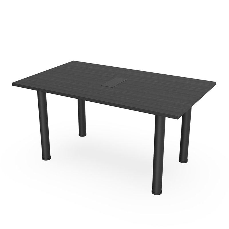 Table de réunion rectangulaire avec pieds électriques et électriques, L 72 po x l 36 po, Asian Night, Noir mat