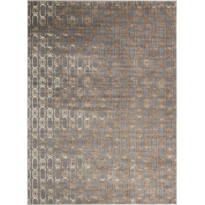Tapis contemporain gris et gris Vincente