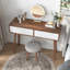 Table d'entrée moderne avec tiroirs à panneaux sculptés, console avec espace de rangement et pieds en bois
