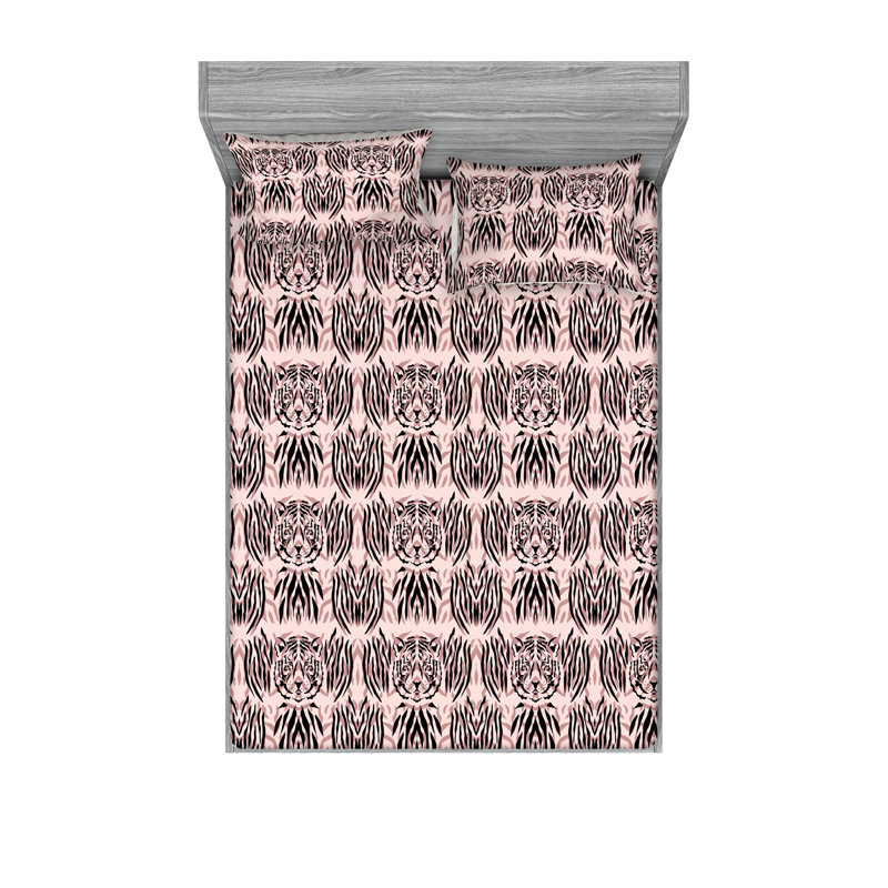 Ensemble de draps et taies décoratives Ambesonne, Cal.King Sheet Set with 2 Pillowcases