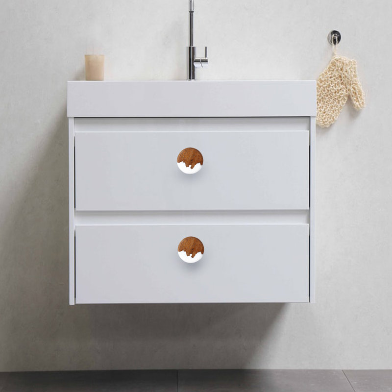 Poignée ronde 1,5 po Vienna Modern, Brun / blanc