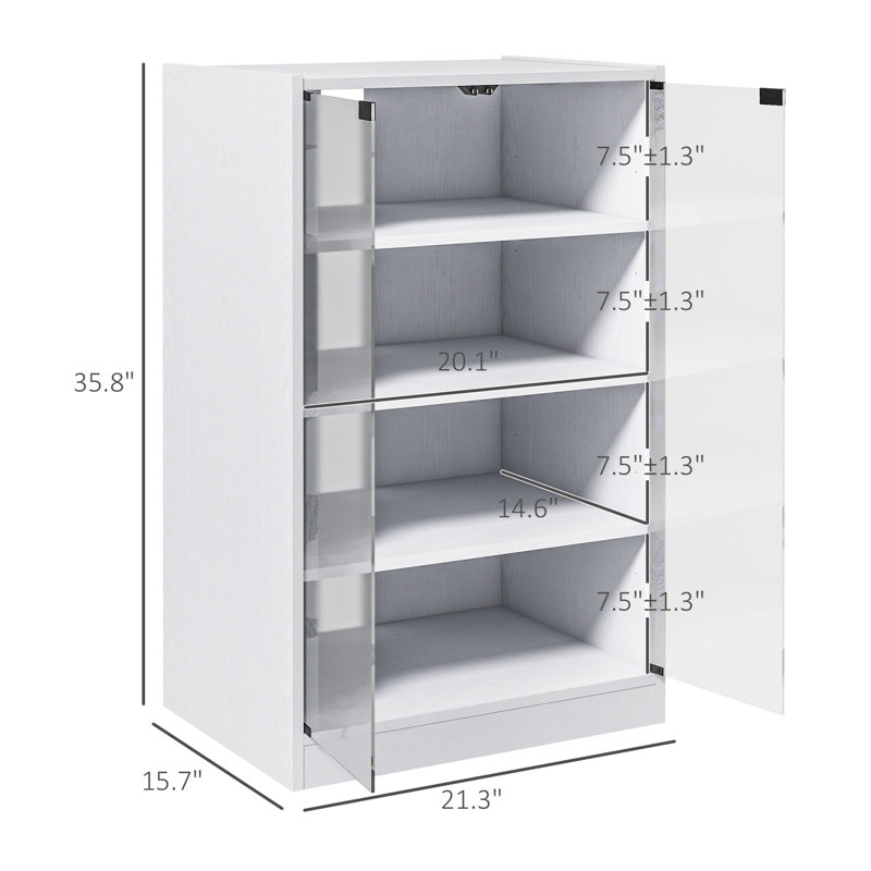 Cabinet multimédia, armoire stéréo à 4 niveaux,, Blanc