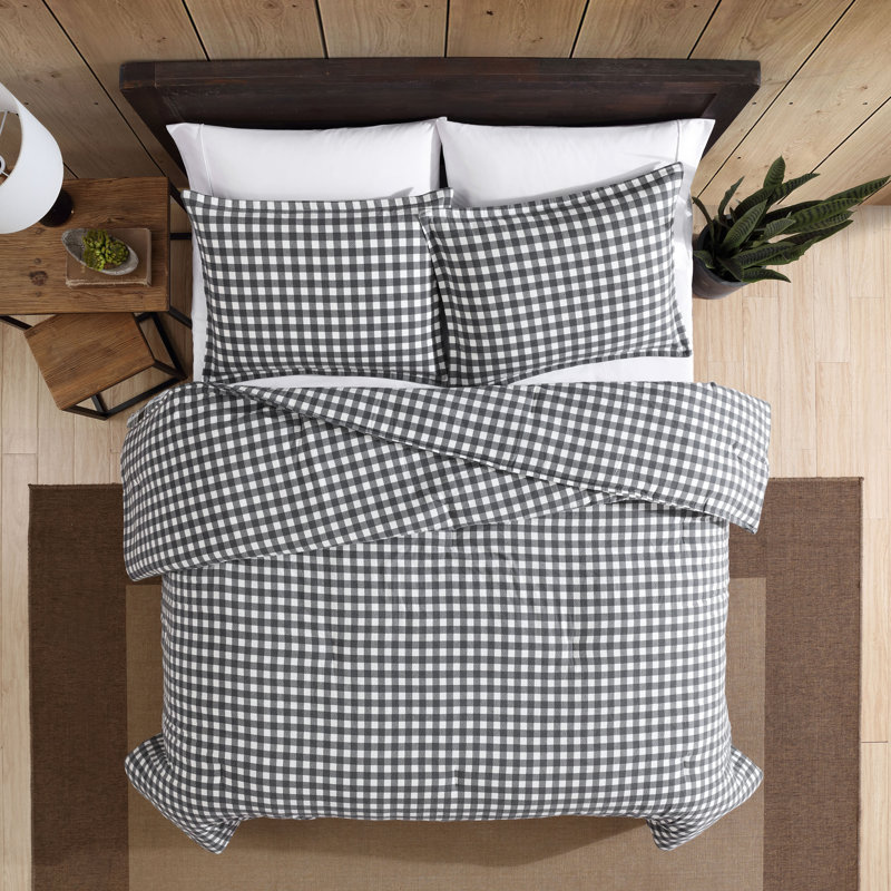 Preston Twin Gray Cotton Reversible Comforter Set