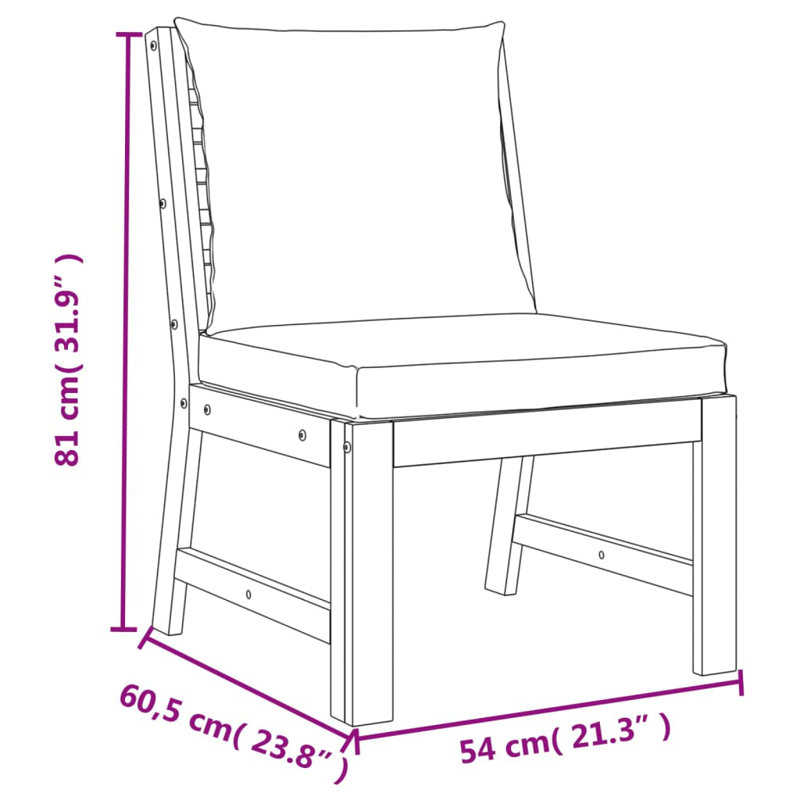 Ensemble de conversation pour 8 personnes avec coussins, Gris foncé
