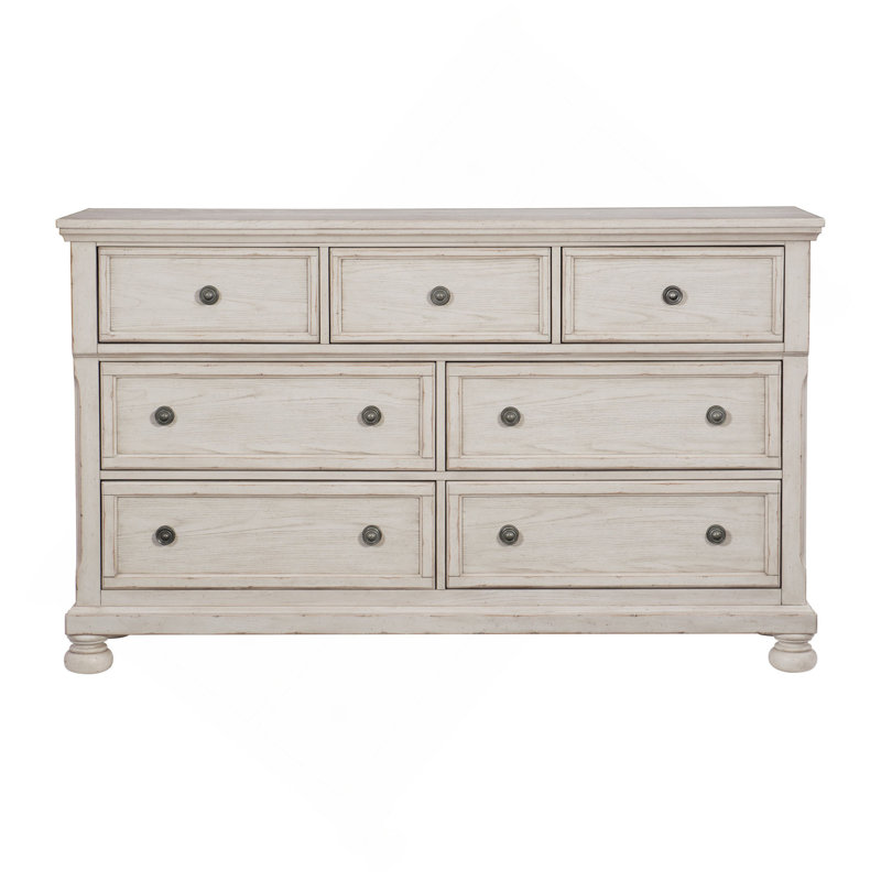 Commode de style antique avec commode cachée 7 tiroirs 7 pièces, Blanc