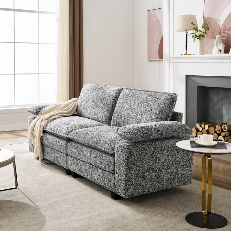 84” Upholstered Cloud Sofa, Gray