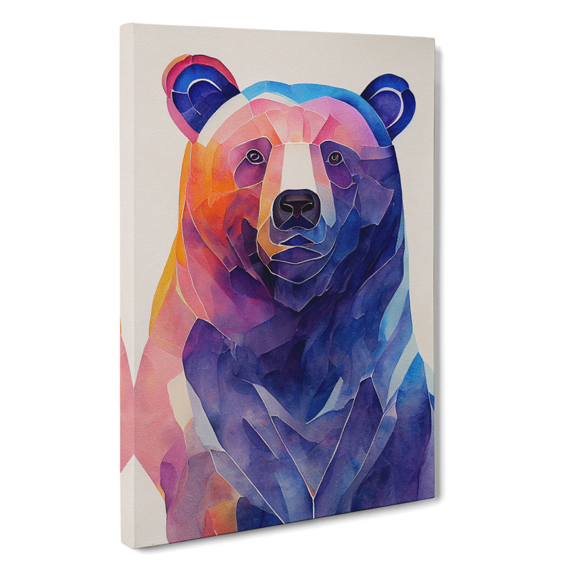 Bear Painting No.1 Abstract - Wrapped Canvas, 50cm H x 35cm W x 3cm D