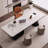 White,Black Rectangular Sintered Stone Solid Wood Writing desk