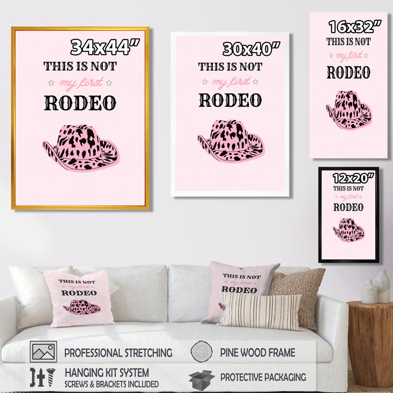 This Is Not My First Rodeo - Cowgirls, décoration murale, H 20 po x l 12 po x P 1 po, Toile encadrée noire simple