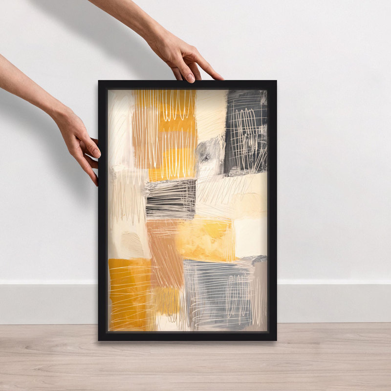 Oliver Gal Linework Labyrinth II Abstract - Luxury Shadowbox Framed Wall Art, 25" H x 17" W, Black