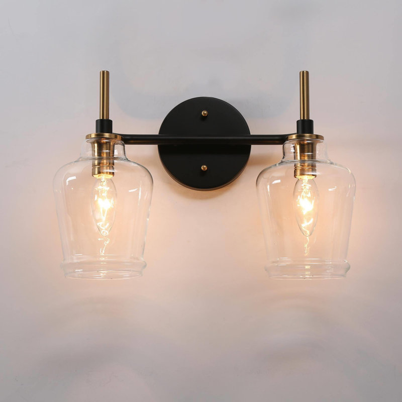 Éclairage pour meuble-lavabo à 2 lumières en laiton à intensité variable Aavah