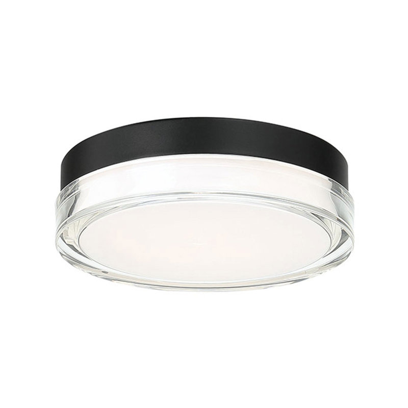 Plafonnier encastré rond à intensité variable Pi Pi, 3500K, H 2,5 po x l 9 po x P 9 po, Noir mat