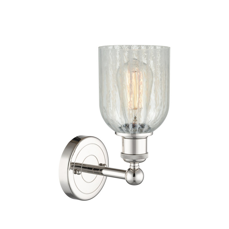 Applique murale à bras en acier 1 lumière Carmi, Mouchette, Nickel poli