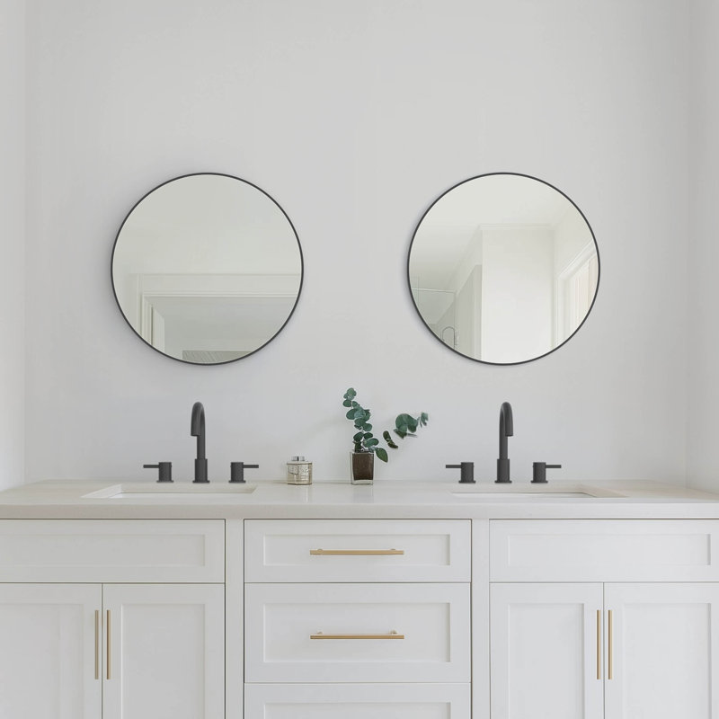 Miroir mural incassable Premium Premium, Noir mat, 28 po x 28 po