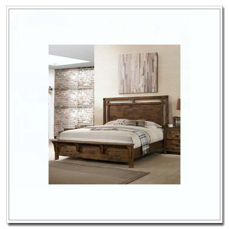 Queen Size Panel Bed W Built In Bench Footboard