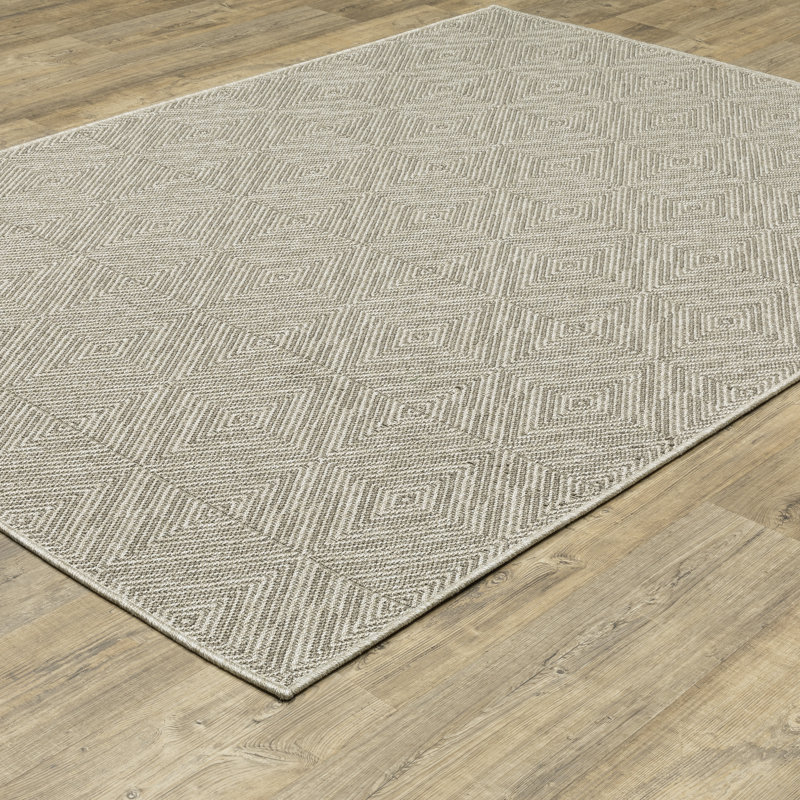 Tapis performance gris / gris clair Corraline, Rectangle 9 pi 10 po x 12 pi 10 po