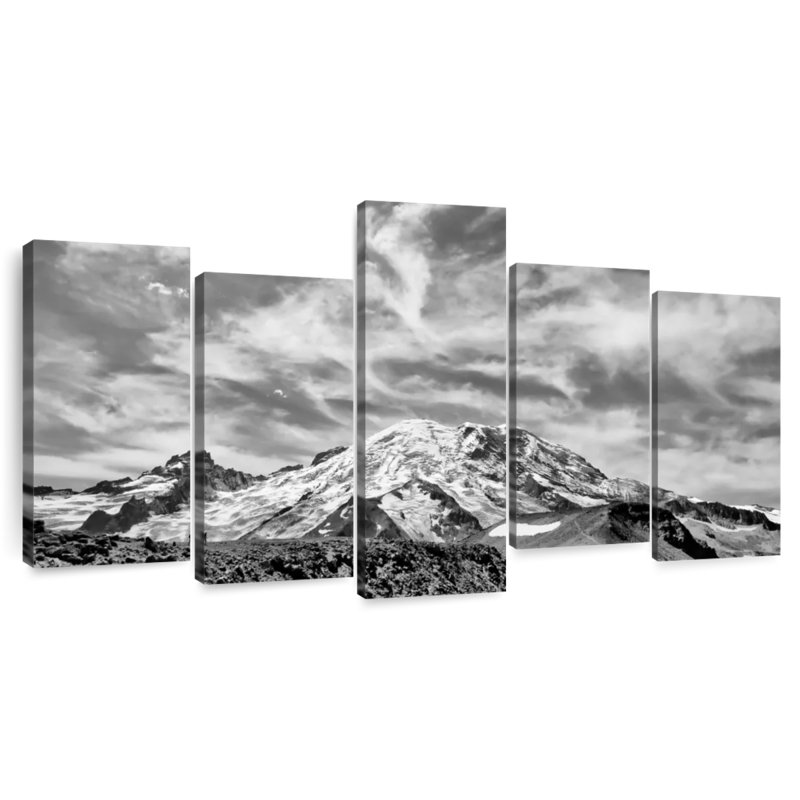 Alvord Glorious Mt. Rainier BW, H 12 po x l 25 po