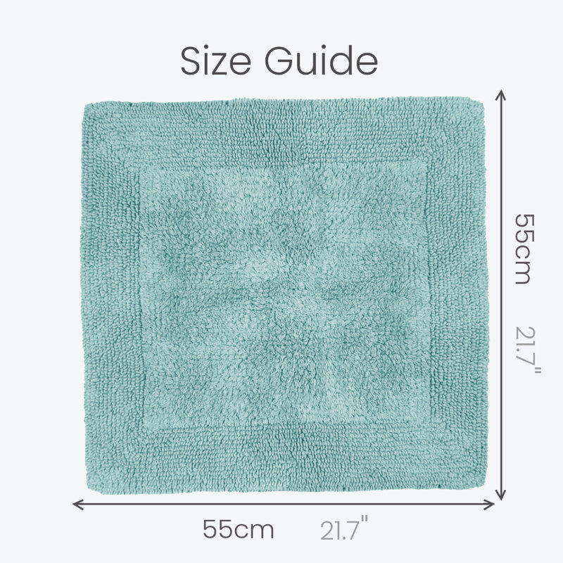 Nagelly Reversible Square Bath Mat, Duckegg