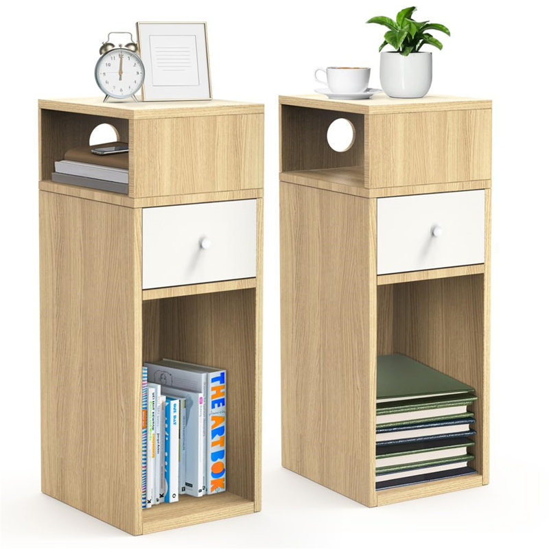 25cm W Manufactured Wood Bedside Table