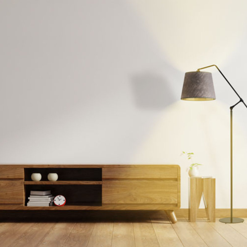 Gazanfer 170cm Arched Floor Lamp, Blue, Chrome