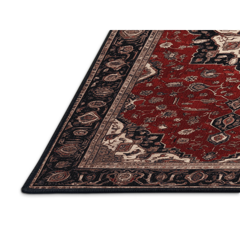 Machine Washable Persian Brown Area Rug, Rectangle 2' x 3'
