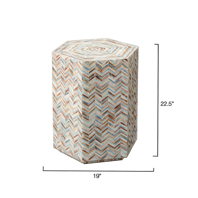 Hepburn Mother of Pearl Hexagon Side Table
