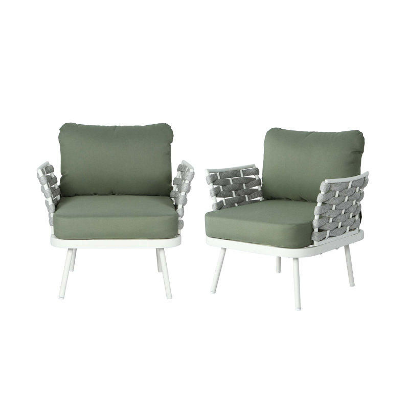 Ensemble de 2 fauteuils club Mariano, Vert, Blanc