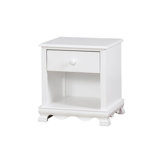 Wooden Nightstand With Bottom Open Shelf