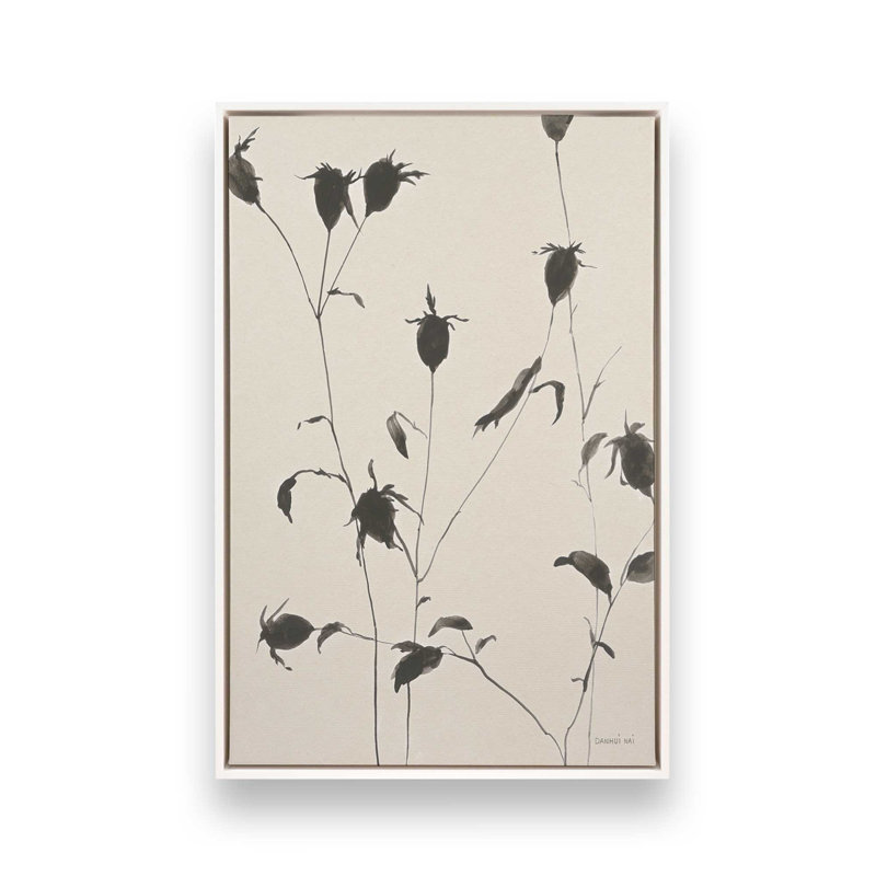 «Black Ink Botanicals II», reproduction sur toile, H 12,75 po x l 8,75 po, Blanc opaque