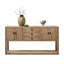 Three Drawers Console Table Weathered Natural with Distressed Gray