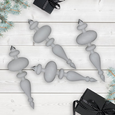Ornements de Noël en forme de fleuron incassable de taille commerciale - 14 po - ensemble de 4