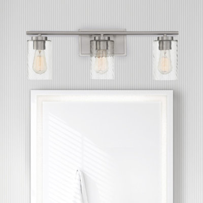 Éclairage pour meuble-lavabo à intensité variable à 3 lumières Yvonne en nickel brossé