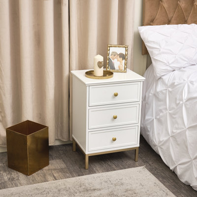 Allenwood 45cm W Solid + Manufactured Wood Bedside Table