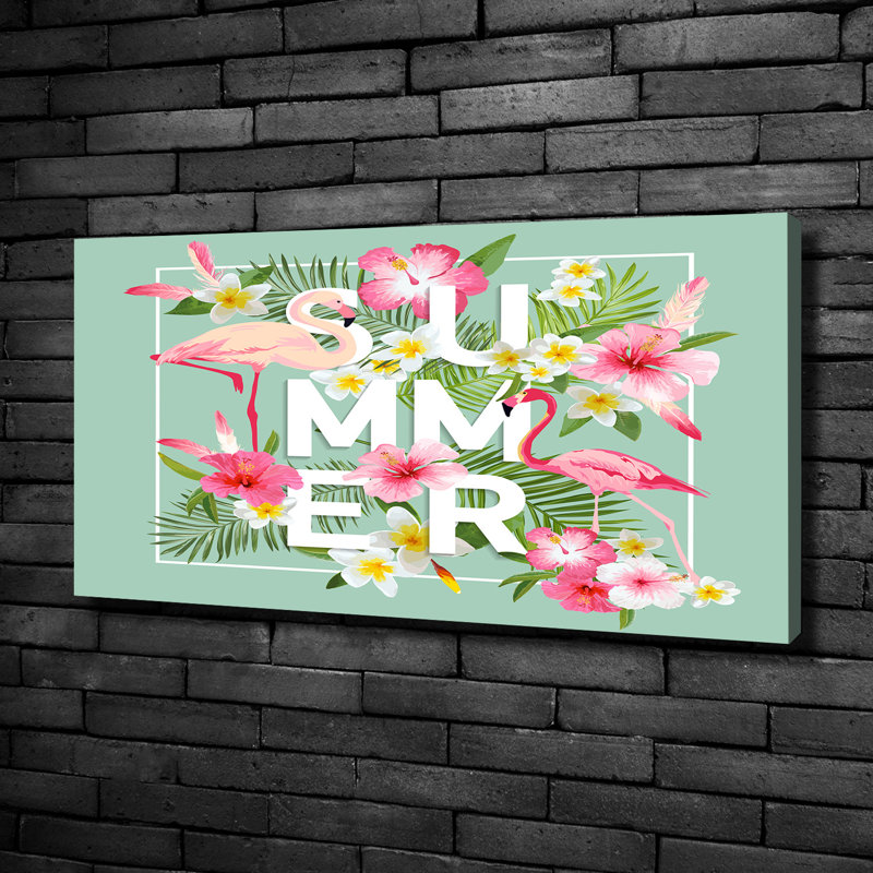Holidays And Flamingos - Wrapped Canvas Print