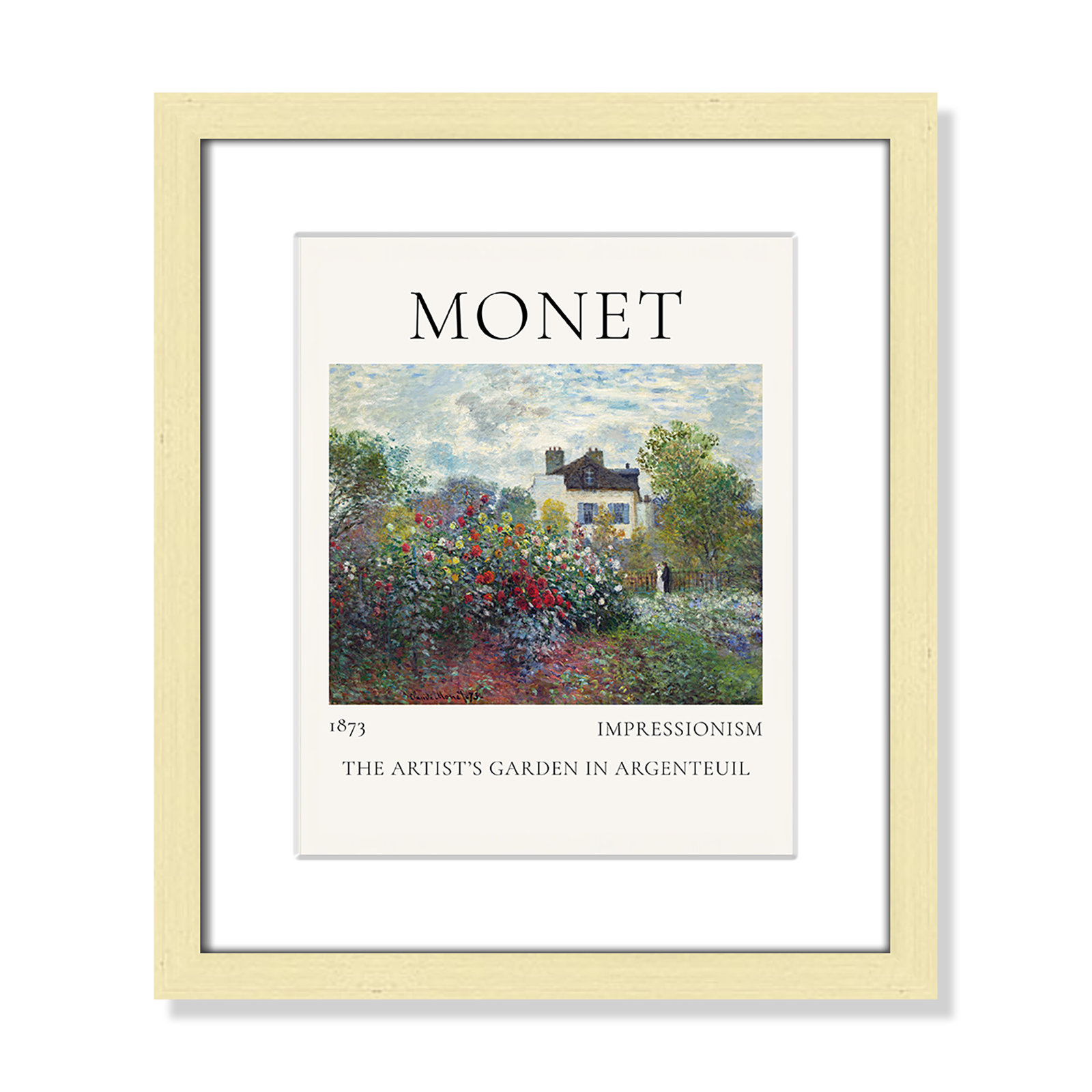 Old Masters Collection "Artists Garden in Argenteuil" Print, Yes, 15" H x 13" W x 1.25" D, Gold Single Picture Frame