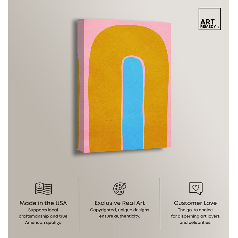 Colorful Modern Abstract Geometric Canvas Wall Art, 24" x 36"