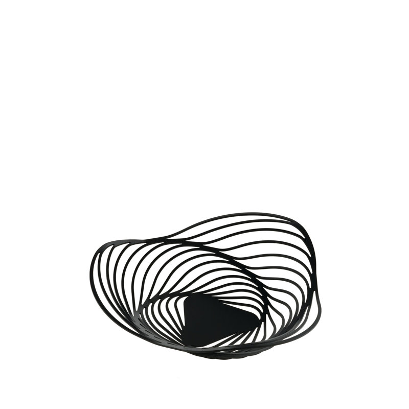 Alessi Trinity Stainless Steel Fruit Bowl, 26 cm x 26 cm x 7 cm, Black