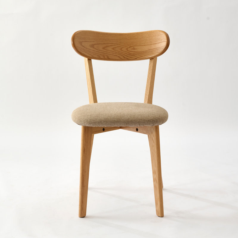 Upholstered Side Chair With Removable Cover , Light Gray, Oak