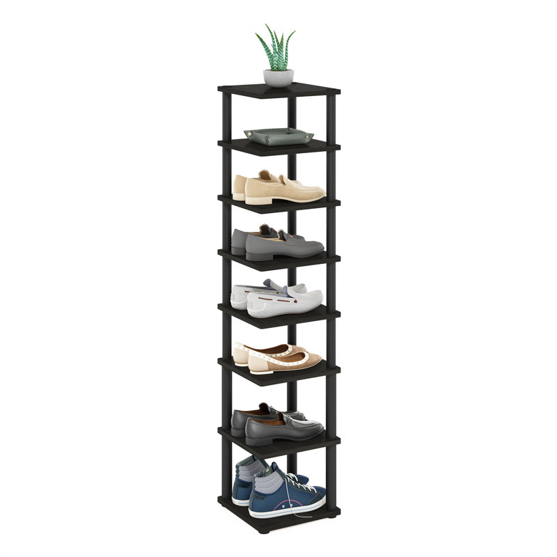 Creekside 8-Tier Vertical Space Saving Closet Entryway Shoe Rack, Espresso/Black