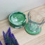 Stoneware Agate Ceramic Jute Leather Crystal Circle Round 4 Piece Coaster Set with Holder Set-96239371