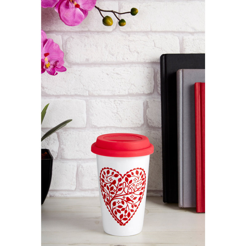 Marlow Home Co. Cayson 330ml Double Wall Insulated Porcelain China Travel Mug